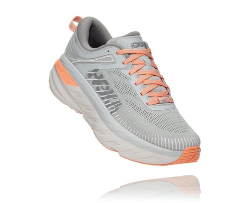 Hoka One One Bondi 7 Women's Road Running Shoes Harbor Mist / Sharkskin | 3206857-RM