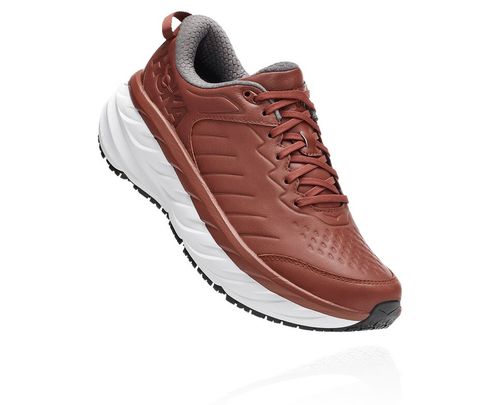 Hoka One One Bondi Sr Men's Road Running Shoes Brandy Brown / White | 3872105-UK