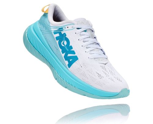 Hoka One One Carbon X Women's Road Running Shoes White / Angel Blue | 0948276-TH