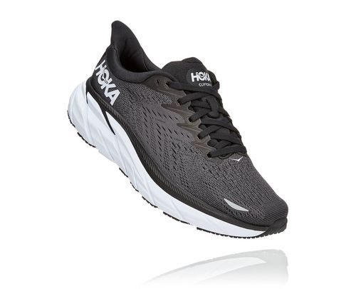 Hoka One One Clifton 8 Women's Road Running Shoes Black / White | 9215760-OD