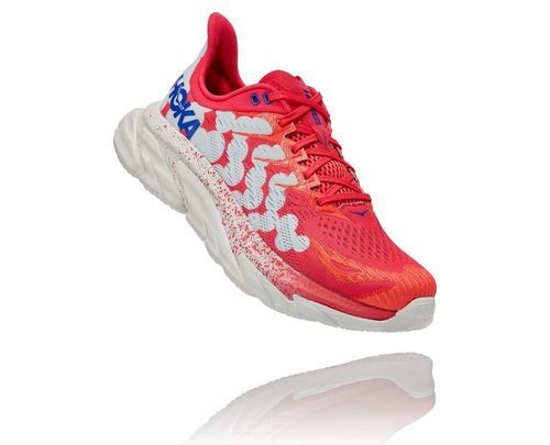 Hoka One One Clifton Edge Geometric All Gender Road Running Shoes Paradise Pink / Blue Flower | 2048