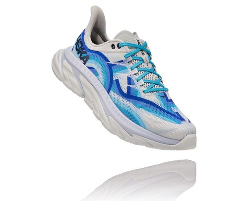 Hoka One One Clifton Edge Geometric All Gender Road Running Shoes Dazzling Blue / Blue Flower | 9852