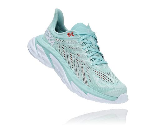 Hoka One One Clifton Edge Women's Road Running Shoes Eggshell Blue / White | 0157326-OV