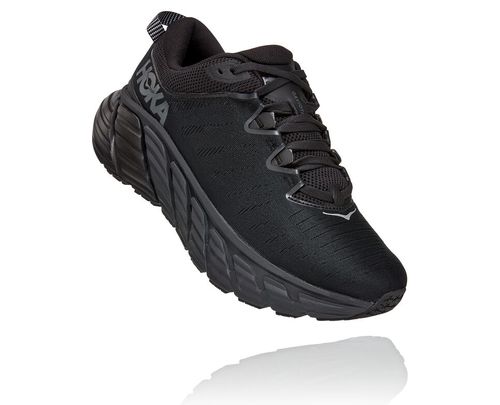 Hoka One One Gaviota 3 Women's Road Running Shoes Black / Black | 1563480-QH