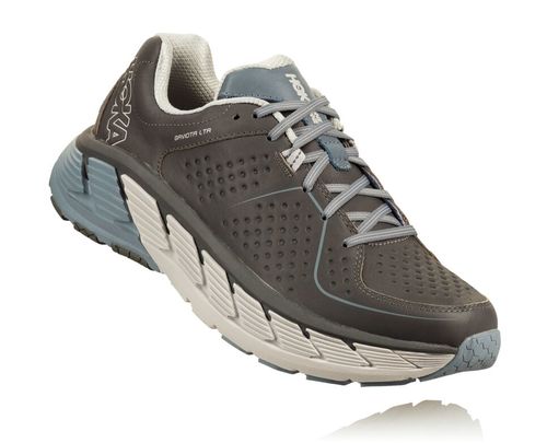 Hoka One One Gaviota Leather Men's Trail Running Shoes Charcoal / Tradewinds | 2730489-ZW