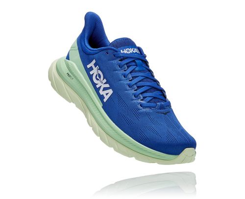 Hoka One One Mach 4 Men's Road Running Shoes Dazzling Blue / Green Ash | 0278964-UM