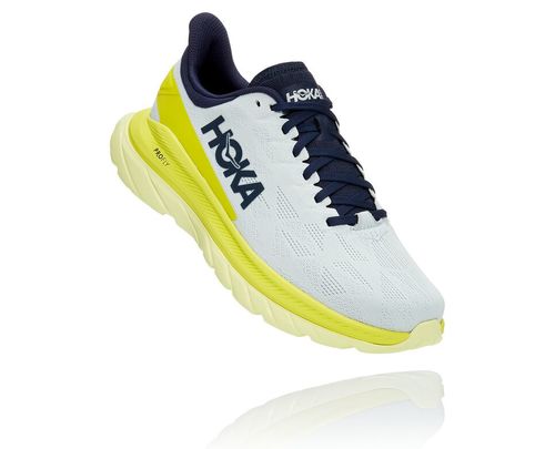 Hoka One One Mach 4 Women's Road Running Shoes Blue Flower / Citrus | 6538912-OD