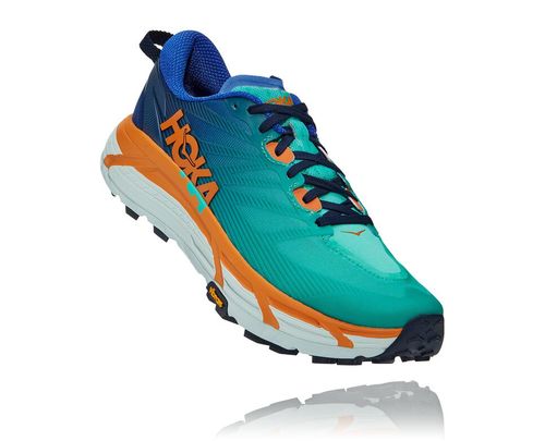 Hoka One One Mafate Speed 3 Men's Trail Running Shoes Dazzling Blue / Desert Sun | 2170589-TO