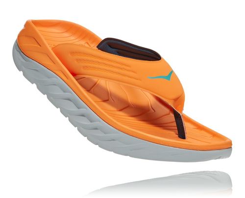 Hoka One One ORA Recovery Men's Flip Flops Blazing Orange / Lunar Rock | 1089327-HZ