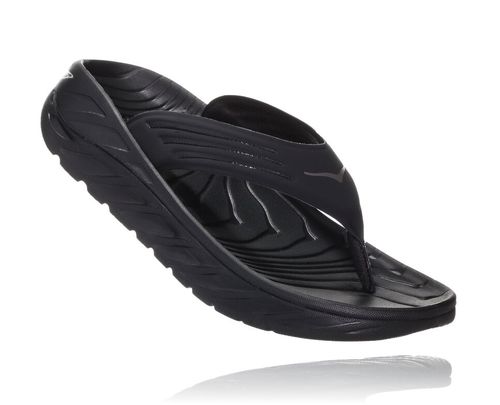 Hoka One One ORA Recovery Men's Flip Flops Black / Dark Gull Gray | 9207461-OP