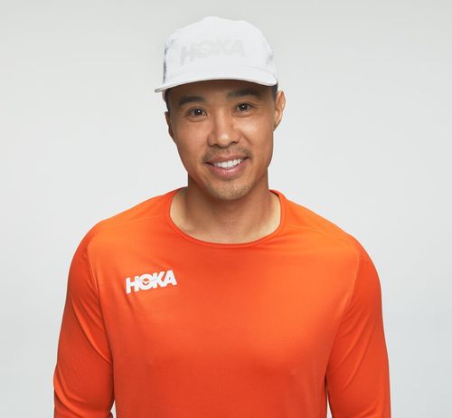 Hoka One One Performance 3/4 Sleeve Men's T Shirts Mandarin Red | 4297035-ZL