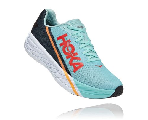 Hoka One One Rocket X All Gender Road Running Shoes Eggshell Blue / Black | 9375804-HN