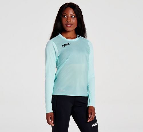 Hoka One One Slim Fit Women's Windshirts Blue Tint | 3756489-MI