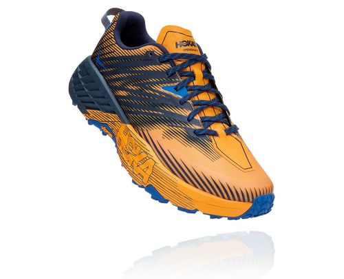 Hoka One One Speedgoat 4 Men's Trail Running Shoes Saffron / Black Iris | 5730149-DK