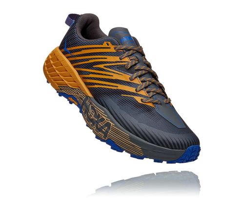 Hoka One One Speedgoat 4 Men's Trail Running Shoes Castlerock / Golden Yellow | 6354708-UE