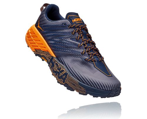 Hoka One One Speedgoat 4 Men's Trail Running Shoes Black Iris / Bright Marigold | 7491638-OW